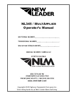 New Leader NL345/MULTAPPLIER Operator'S Manual preview