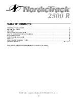 Preview for 2 page of NordicTrack 2500 R User Manual