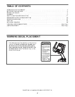 Preview for 2 page of NordicTrack 480 Csx Bike Manual