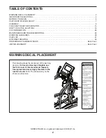 Preview for 2 page of NordicTrack A.c.t. 10 Elliptical Manual