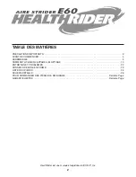 Preview for 2 page of NordicTrack Aire Strider E60 HealthRider (French) Manuel De L'Utilisateur