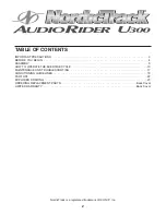 Preview for 2 page of NordicTrack Audiorider U300 Bike User Manual