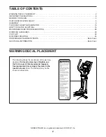 Preview for 2 page of NordicTrack E9.2 NTEVEL99812.0 User Manual