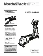 NordicTrack Elliptical E7.5 User Manual preview