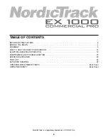 Preview for 2 page of NordicTrack EX 1000 Commercial PRO User Manual