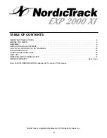 Preview for 2 page of NordicTrack EXP2000 XI User Manual