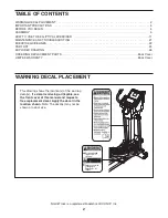 Preview for 2 page of NordicTrack NTCCEL16909.0 User Manual