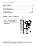 Preview for 2 page of NordicTrack NTEVEL57019.0 User Manual