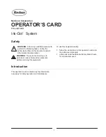 Nordson Ink-Dot System Operator Card preview