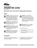 Preview for 1 page of Nordson Iso-Flo HD Operator Card