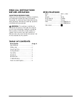 Preview for 2 page of Northern Industrial Tools 123007 Operating Manual