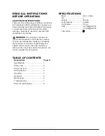 Preview for 2 page of Northern Industrial Tools 123008 Owner'S Manual