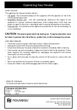 Preview for 9 page of Nouveau NHFE320 Operating Instructions Manual