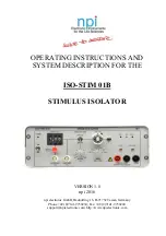 NPI ISO-STIM 01B Operating Instructions And System Description preview