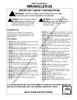 Preview for 1 page of NSS WRANGLER 26 Operation Manual