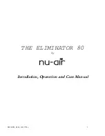 Preview for 1 page of Nu-Air ELIMINATOR 80 Installation, Operation And Care Manual