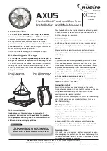 Preview for 1 page of Nuaire Group AXUS Series Installation And Maintenance