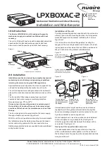 Preview for 1 page of Nuaire Group LPXBOXAC-2 Installation And Maintenance