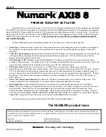 Preview for 4 page of Numark AXIS 8 Owner'S Manual