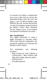 Preview for 76 page of OBH Nordica Digital Pedometer De Luxe Instructions Of Use