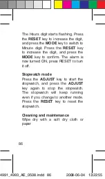 Preview for 86 page of OBH Nordica Digital Pedometer De Luxe Instructions Of Use