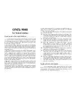 Ocean Matrix OMX-9040 Manual preview