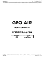 Preview for 1 page of Oceanic GEO Operating Manual