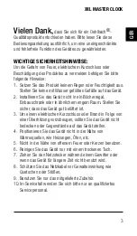 Preview for 3 page of Oehlbach XXL MasterClock User'S Manual & Warranty Information