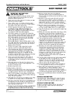 Preview for 2 page of OEM Tools 24820 Operating Instructions And Parts Manual