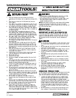 Preview for 2 page of Oemtools 24415 Operating Instructions And Parts Manual