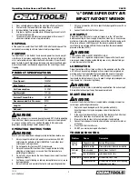 Preview for 3 page of Oemtools 24415 Operating Instructions And Parts Manual