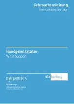 Ofa Bamberg Dynamics Wrist Support Instructions For Use Manual preview