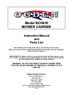 Ogden BCH610 Instruction Manual And Parts List preview