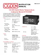 Preview for 1 page of Ogden ETR-9004 Instruction Manual