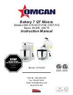 Omcan 7 QT MX-CN-0007-HW Instruction Manual preview