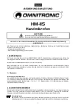 Preview for 3 page of Omnitronic HM-115 User Manual