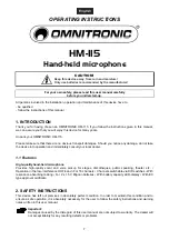 Preview for 7 page of Omnitronic HM-115 User Manual