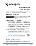 Opengear ACM5504-5-GV-I Quick Start Manual preview