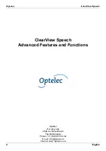 Preview for 8 page of Optelec ClearView Speech Manual