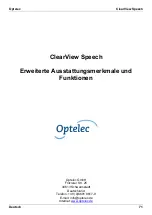 Preview for 73 page of Optelec ClearView Speech Manual