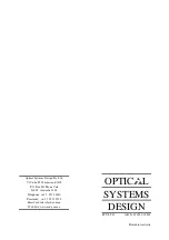 Preview for 20 page of Optical Systems OSD860 SERIES Operator'S Manual