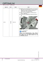 Preview for 42 page of Optimum 3300260 Operating Manual