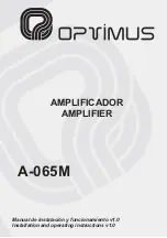 Preview for 1 page of Optimus A-065M Installation And Operating Instructions Manual