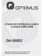 Preview for 1 page of Optimus DA-500D2 Installation And Operating Instructions Manual