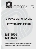 Optimus MT-1500 Installation And Operating Instructions Manual preview