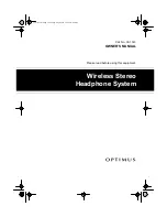 Optimus Wireless Stereo Headphone System Owner'S Manual preview