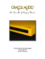 Oracle Audio Paris DAC250 Owner'S Manual preview