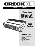 Oreck AIR7 User Manual preview