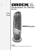 Preview for 1 page of Oreck AIRT Series User Manual