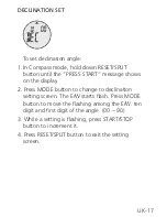 Preview for 17 page of ORIGO Digital compass watch Instruction Manual